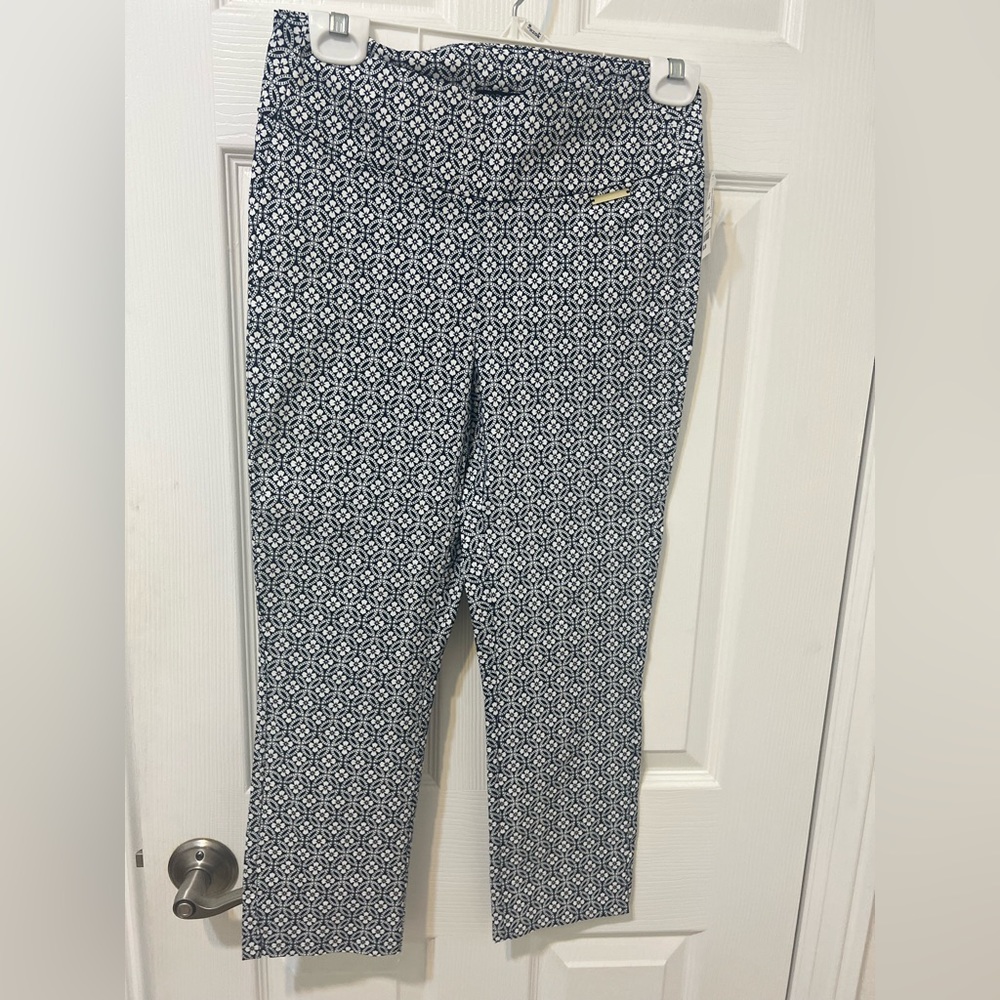 ROZ AND ALI PRINTED CAREER WORK PANTS SIZE SMALL